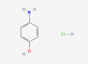 Two-dimensional chemical structure of Paracetamol EP Impurity K / 4-Aminophenol / Mesalazine EP Impurity A (HCl Salt), CAS 51-78-5