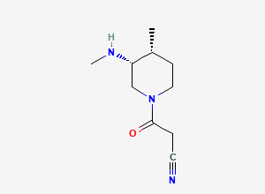 Two-dimensional chemical structure of (3R,4R)-4-Methyl-3-(methylamino)-beta-oxo-1-piperidinepropanenitrile