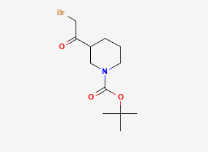 Two-dimensional chemical structure of Tert-butyl 3-(2-bromoacetyl)piperidine-1-carboxylate