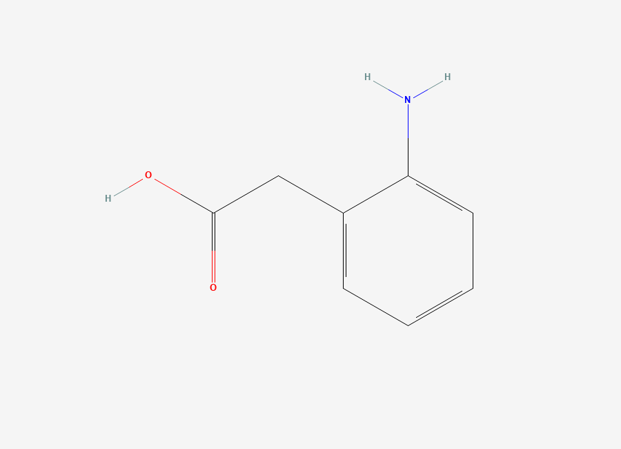 Two-dimensional chemical structure of 2-Aminophenylacetic acid
