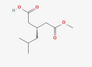 Two-dimensional chemical structure of 1-Methyl (3R)-3-(2-methylpropyl)pentanedioate