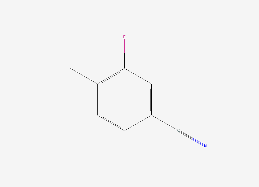 Two-dimensional chemical structure of 3-Fluoro-4-methylbenzonitrile