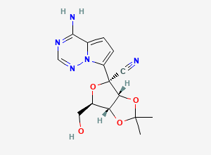 Two-dimensional chemical structure of Remdesivir O-Desphosphate Acetonide Impurity, CAS 1191237-80-5