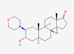 Two-dimensional chemical structure of 3-Hydroxy-2-(morpholin-4-yl)androstan-17-one