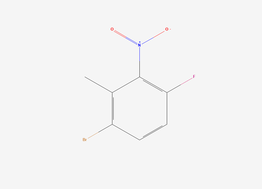 Two-dimensional chemical structure of 1-Bromo-4-fluoro-2-methyl-3-nitrobenzene