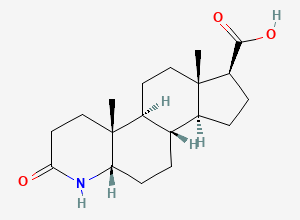 Two-dimensional chemical structure of (4aR,4bS,6aS,7S,9aS,9bS,11aS)-4a,6a-dimethyl-2-oxohexadecahydro-1H-indeno[5,4-f]quinoline-7-carboxylic acid