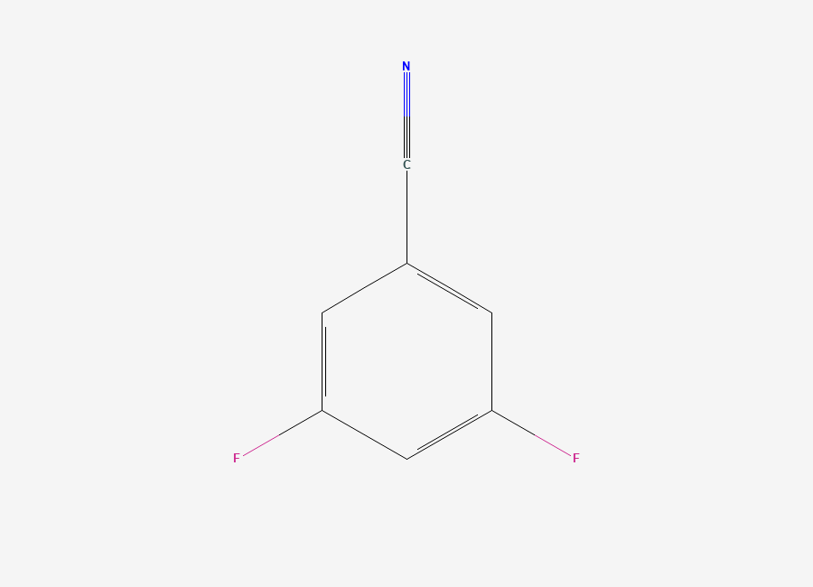Two-dimensional chemical structure of 3,5-Difluorobenzonitrile