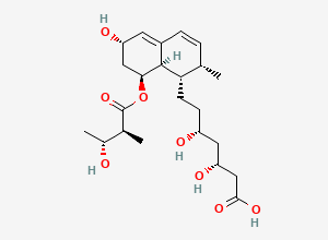 Two-dimensional chemical structure of Pravastatin EP Impurity B / Pravastatin BP Impurity B / 3″-(R)-Hydroxy Pravastatin, CAS 773073-26-0