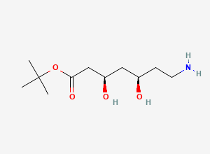 Two-dimensional chemical structure of tert-butyl (3R,5R)-7-amino-3,5-dihydroxyheptanoate, CAS 737755-14-5