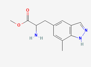 Two-dimensional chemical structure of methyl 2-amino-3-(7-methyl-1H-indazol-5-yl)propanoate