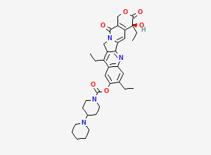 Two-dimensional chemical structure of Irinotecan EP Impurity C / 8-Ethyl Irinotecan / Irinotecan 11-Ethyl Impurity, CAS 947687-02-7