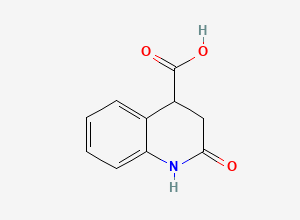 Two-dimensional chemical structure of 2-Oxo-1,2,3,4-tetrahydroquinoline-4-carboxylic acid