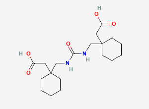 Two-dimensional chemical structure of 2,2'-(((Carbonylbis(azanediyl))bis(methylene))bis(cyclohexane-1,1-diyl))diacetic Acid, CAS 1310678-10-4