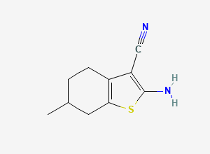 Two-dimensional chemical structure of 2-Amino-6-methyl-4,5,6,7-tetrahydro-1-benzothiophene-3-carbonitrile
