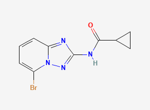 Two-dimensional chemical structure of N-(5-bromo-[1,2,4]triazolo[1,5-a]pyridin-2-yl)cyclopropanecarboxamide, CAS 1142943-96-1