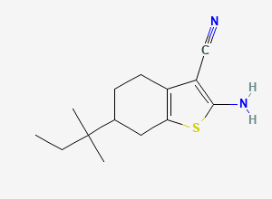 Two-dimensional chemical structure of 2-Amino-6-(1,1-dimethylpropyl)-4,5,6,7-tetrahydrobenzo(b)thiophene-3-carbonitrile
