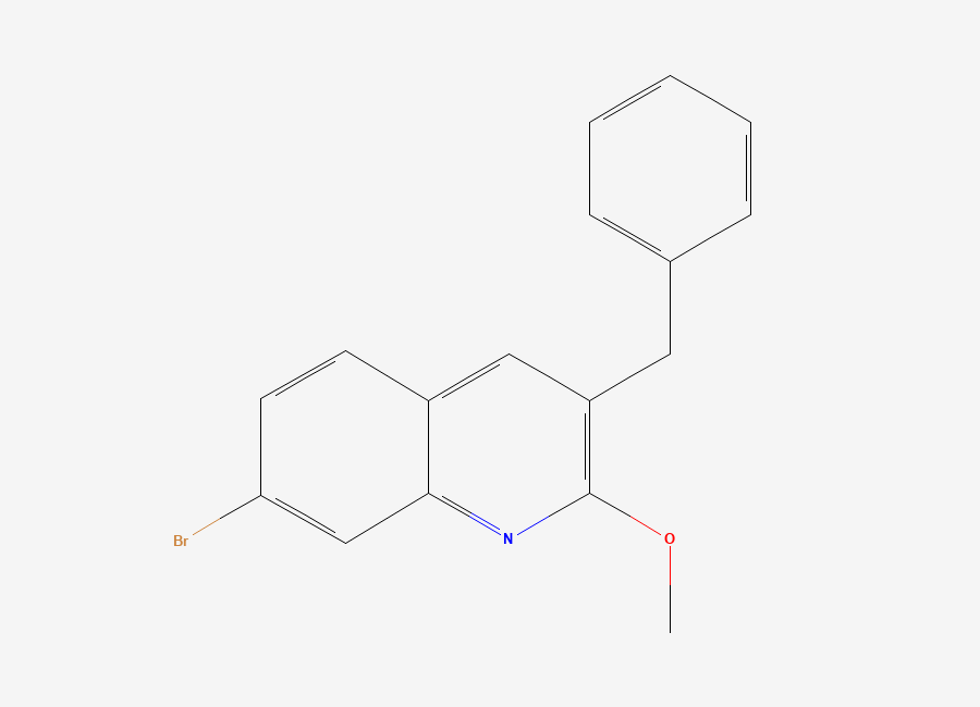 Two-dimensional chemical structure of 3-Benzyl-7-bromo-2-methoxyquinoline