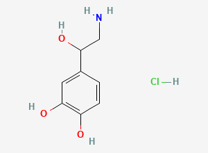 Two-dimensional chemical structure of Norepinephrine hydrochloride, (A+-)-