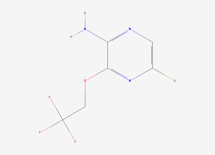 Two-dimensional chemical structure of 5-Bromo-3-(2,2,2-trifluoroethoxy)pyrazin-2-amine