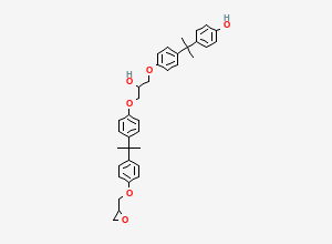 Two-dimensional chemical structure of BADGE-Bisphenol A/ 4-(2-(4-(2-hydroxy-3-(4-(2-(4-(oxiran-2-ylmethoxy)phenyl)propan-2-yl)phenoxy)propoxy)phenyl)propan-2-yl)phenol, CAS 194672-62-3
