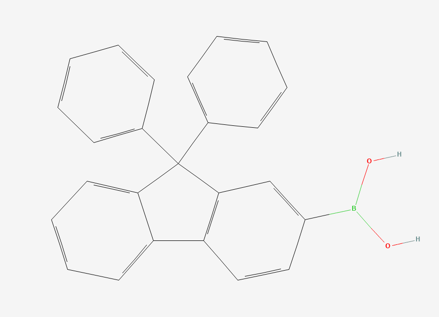 Two-dimensional chemical structure of B-(9,9-Diphenyl-9H-fluoren-2-yl)boronic acid