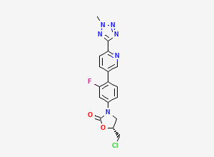 Two-dimensional chemical structure of (r)-5-(Chloromethyl)-3-(3-fluoro-4-(6-(2-methyl-2h-tetrazol-5-yl)pyridin-3-yl)phenyl)oxazolidin-2-one