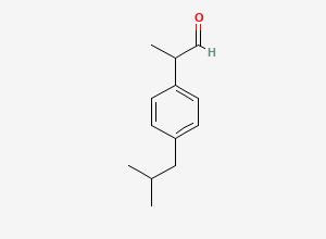 Two-dimensional chemical structure of Ibuprofen Aldehyde Impurity, CAS 51407-46-6