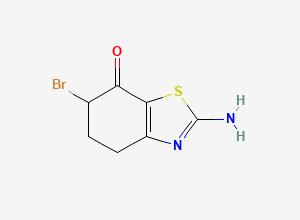 Two-dimensional chemical structure of 2-Amino-6-bromo-5,6-dihydro-7(4H)-benzothiazolone, CAS 1001648-73-2