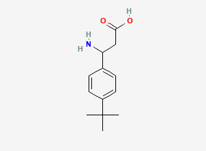 Two-dimensional chemical structure of 3-Amino-3-(4-tert-butylphenyl)propanoic acid