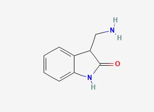 Two-dimensional chemical structure of 3-(Aminomethyl)indolin-2-one