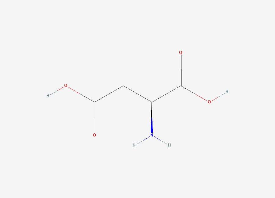 Two-dimensional chemical structure of L-Aspartic Acid, CAS 56-84-8