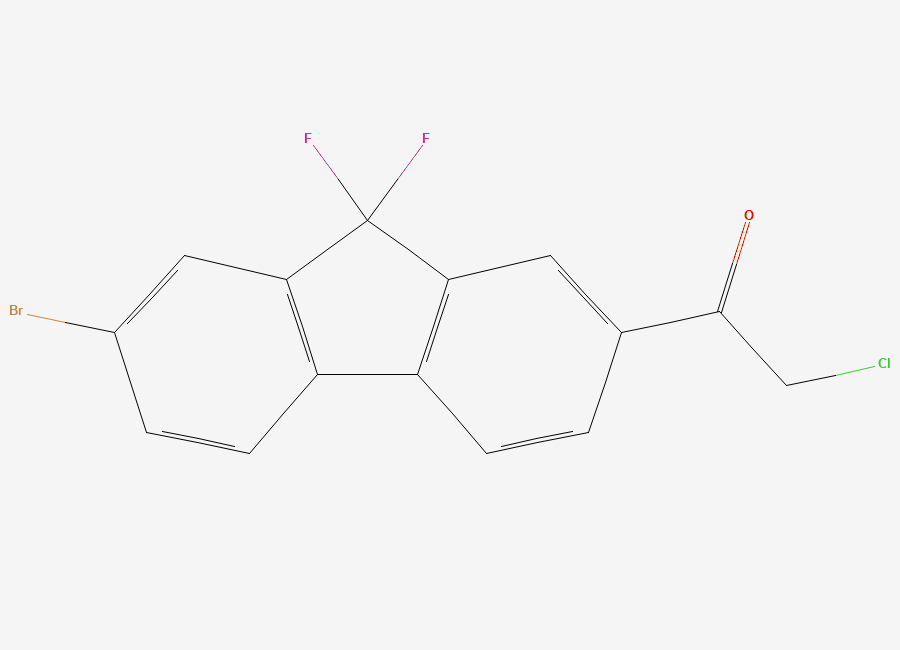 Two-dimensional chemical structure of 1-(7-bromo-9,9-difluoro-9H-fluoren-2-yl)-2-chloroethanone