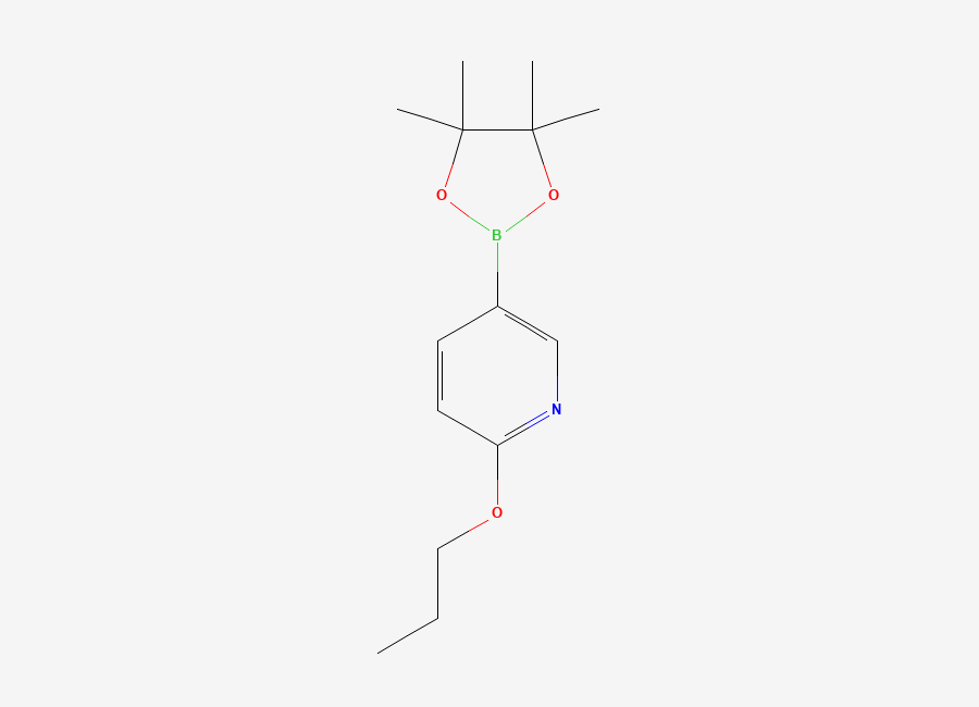 Two-dimensional chemical structure of 2-Propoxy-5-(4,4,5,5-tetramethyl-1,3,2-dioxaborolan-2-yl)pyridine
