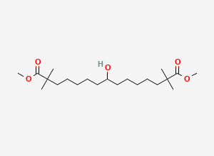 Two-dimensional chemical structure of Dimethyl 8-hydroxy-2,2,14,14-tetramethylpentadecanedioate, CAS 2511500-14-2