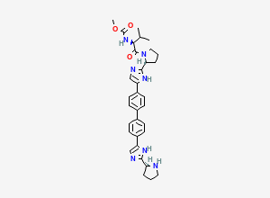 Two-dimensional chemical structure of Monodes(N-carboxymethyl)valine Daclatasvir, CAS 1007884-60-7