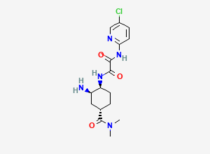 Two-dimensional chemical structure of N1-((1S, 2R,4S)-2-Amino-4-(dimethylcarbamoyl)cyclohexyl)- N2-(5-chloro pyridin-2-yl)oxalamide, CAS 480452-37-7