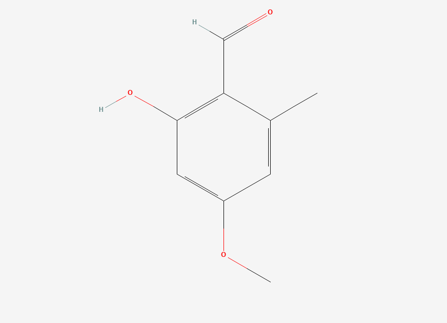 Two-dimensional chemical structure of 2-Hydroxy-4-methoxy-6-methylbenzaldehyde