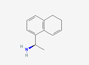 Two-dimensional chemical structure of (R)-1-(5,6-Dihydronaphthalen-1-yl)ethan-1-amine