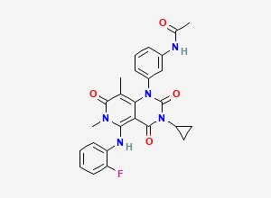 Two-dimensional chemical structure of Desiodo Trametinib, CAS 871700-65-1