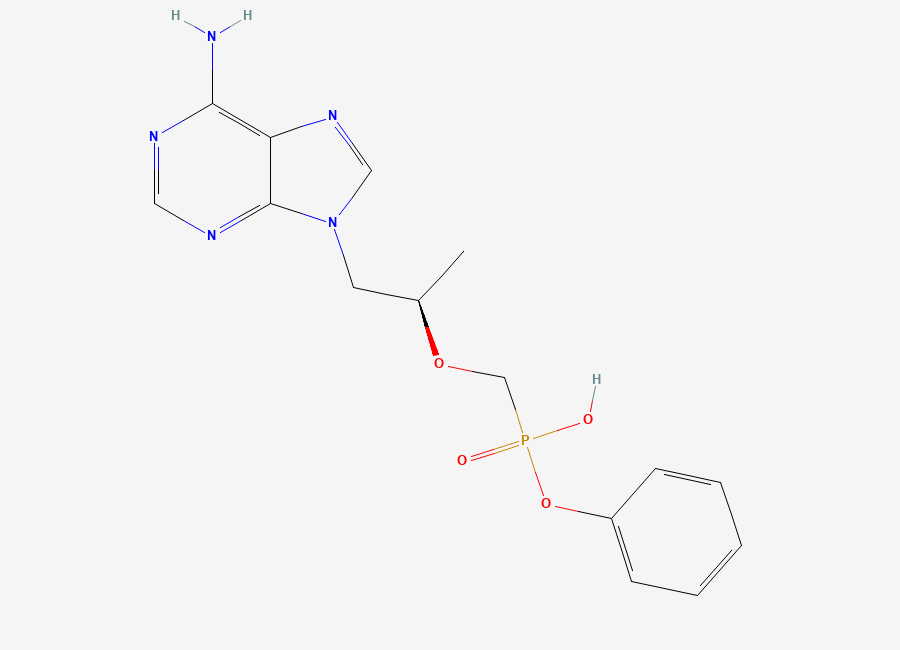 Two-dimensional chemical structure of Tenofovir Phenyl PMPA, CAS 379270-35-6
