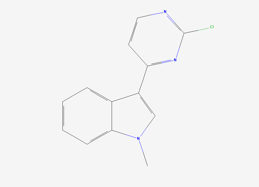 Two-dimensional chemical structure of 3-(2-chloropyrimidin-4-yl)-1-methyl-1H-indole