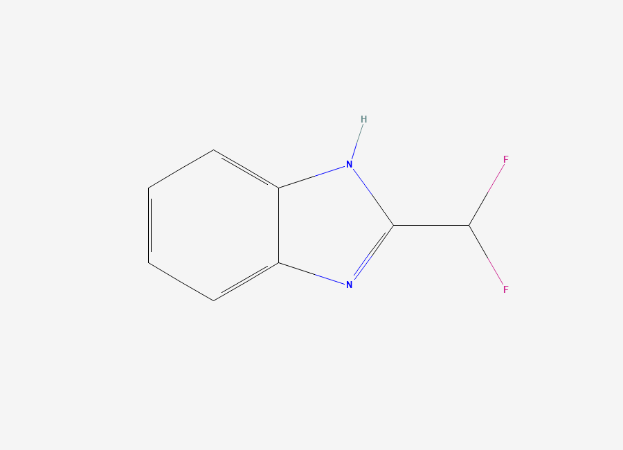 Two-dimensional chemical structure of 2-(difluoromethyl)-1H-1,3-benzodiazole