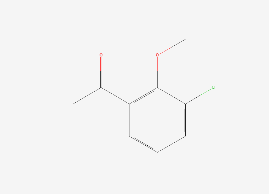 Two-dimensional chemical structure of 1-(3-Chloro-2-methoxyphenyl)ethanone