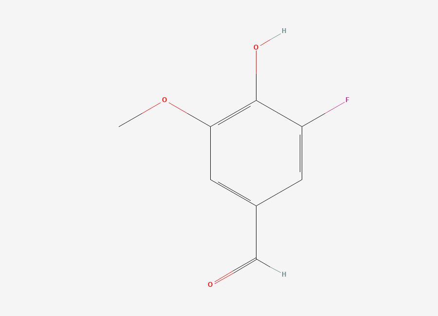 Two-dimensional chemical structure of 3-Fluoro-4-hydroxy-5-methoxybenzaldehyde
