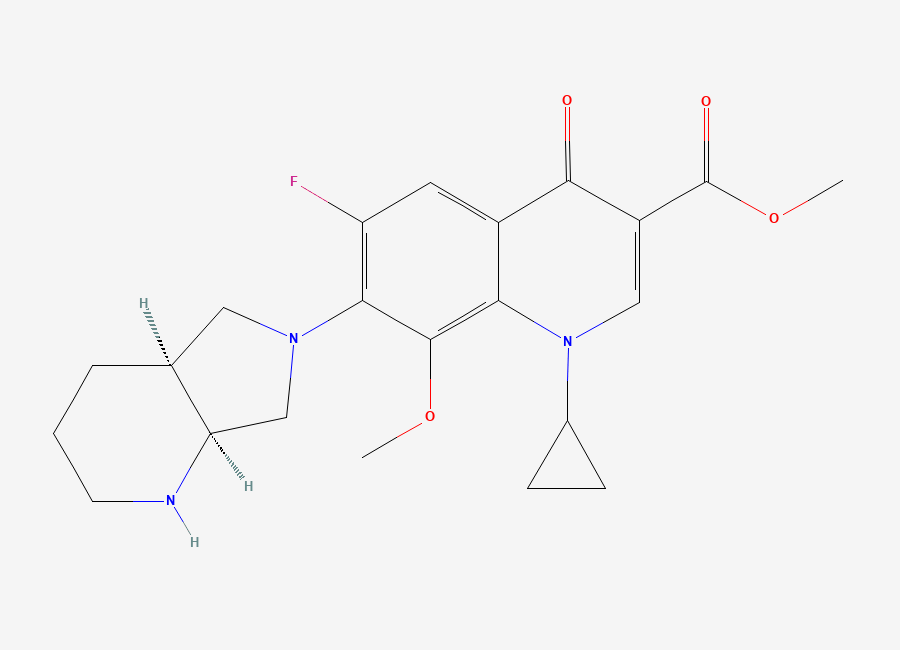 Two-dimensional chemical structure of Moxifloxacin EP Impurity H / Moxifloxacin Methyl Ester, CAS 721970-35-0