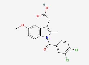 Two-dimensional chemical structure of Indomethacin EP Impurity G / Indomethacin 3,4-DiChloro Analog, CAS 402849-26-7