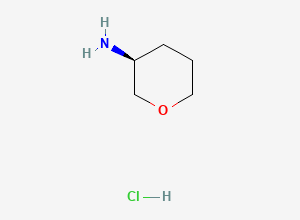Two-dimensional chemical structure of (3S)-oxan-3-amine hydrochloride
