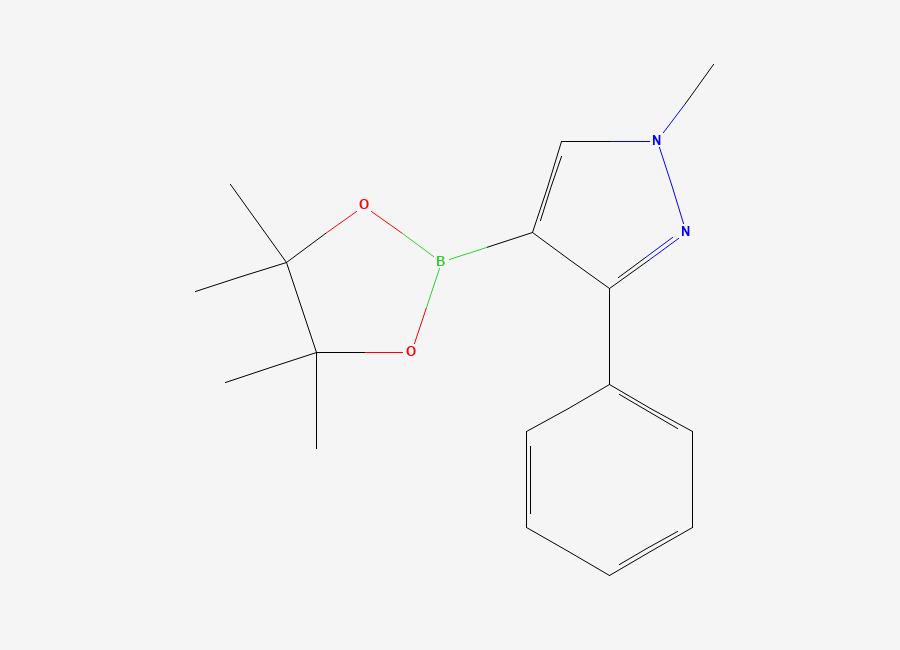 Two-dimensional chemical structure of 1-methyl-3-phenyl-4-(4,4,5,5-tetramethyl-1,3,2-dioxaborolan-2-yl)-1H-pyrazole