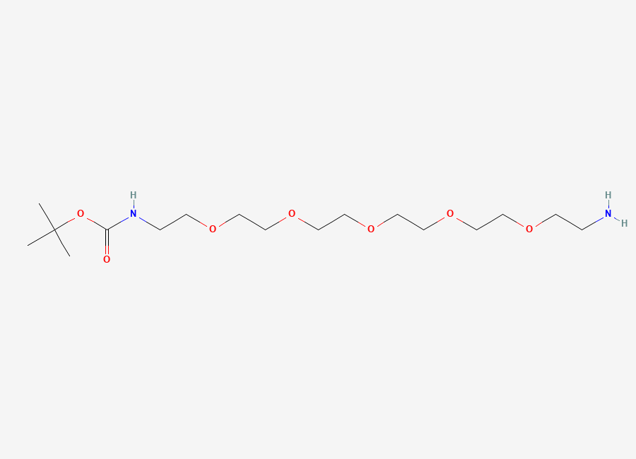 Two-dimensional chemical structure of tert-Butyl (17-amino-3,6,9,12,15-pentaoxaheptadecan-1-yl)carbamate