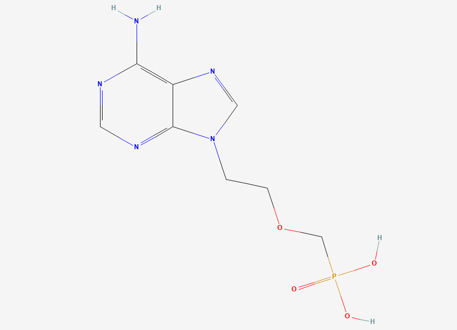 Two-dimensional chemical structure of Adefovir, CAS 106941-25-7